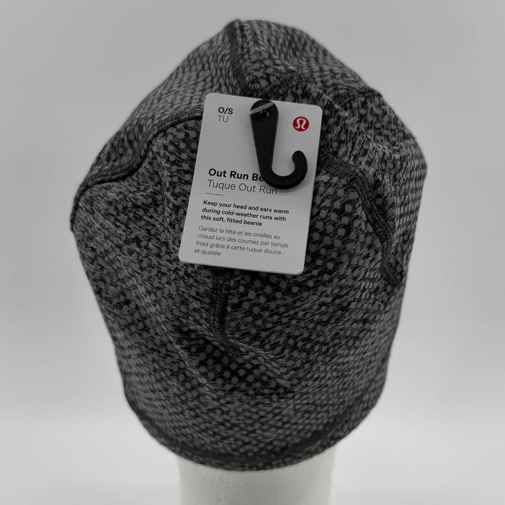 Lululemon Out Run Beanie Mens One Size Grey Reflective Dot LM9AQCS